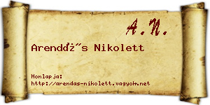 Arendás Nikolett névjegykártya
