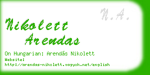nikolett arendas business card